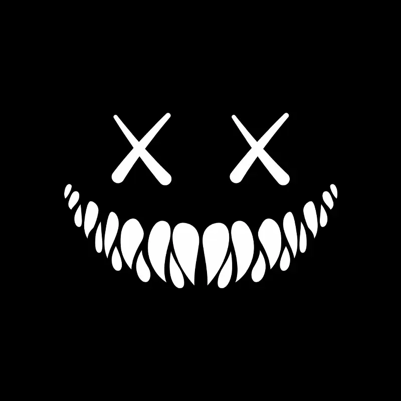 Demon Smiling Face Car Sticker Rear Windshield Door Cover Personalized Body Decoration Sticker Window Sticker