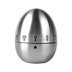 Mechanical Kitchen Egg Timer for Boiling Eggs, 60 Minute Rotating Alarm Clock, Stainless Steel Waterproof Countdown Timer