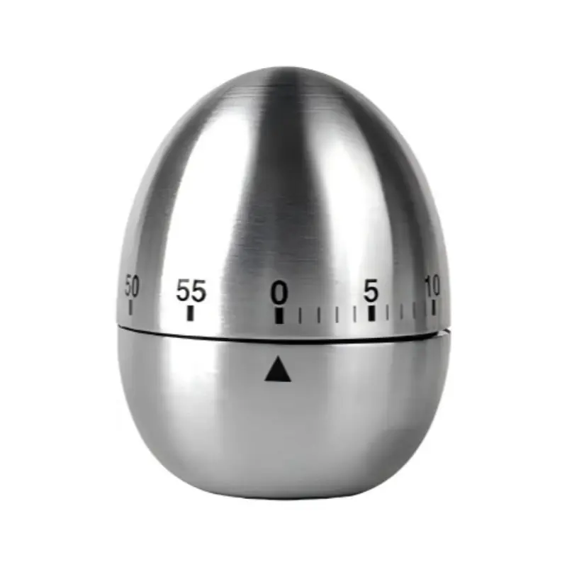 Mechanical Kitchen Egg Timer for Boiling Eggs, 60 Minute Rotating Alarm Clock, Stainless Steel Waterproof Countdown Timer, Kitchen Gadgets