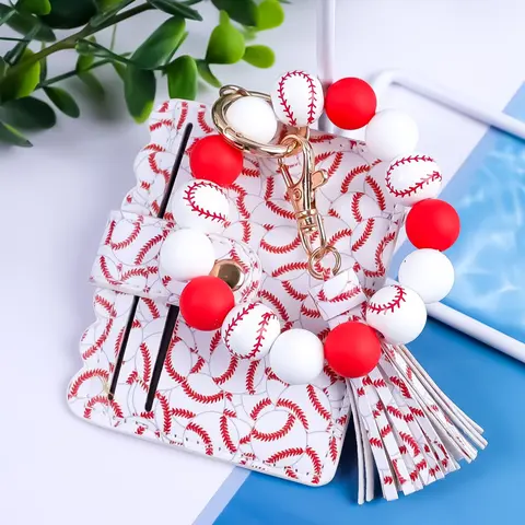 Mother's Day Gift Mini Boho Beaded Wrist Keychain Bag Pendant, Macaron Color Floral Design Card Holder, Cute and Practical Gift for Mom Friend Holiday, Floral Pattern Keychain, Trendy Cute Keychain, Keychains Cute
