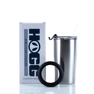 Hogg 4 IN 1 CAN COOLER - Insulated Beverage Container with Lids & Straw