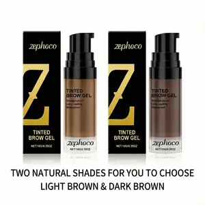 TWO NATURAL SHADES FOR YOU TO CHOOSELIGHT BROWN & DARK BROWN，Tinted Brow Gel Long Lasting with Natural Ingredients, Waterproof and SmudgeProof, Define Your Eyebrows Boldly