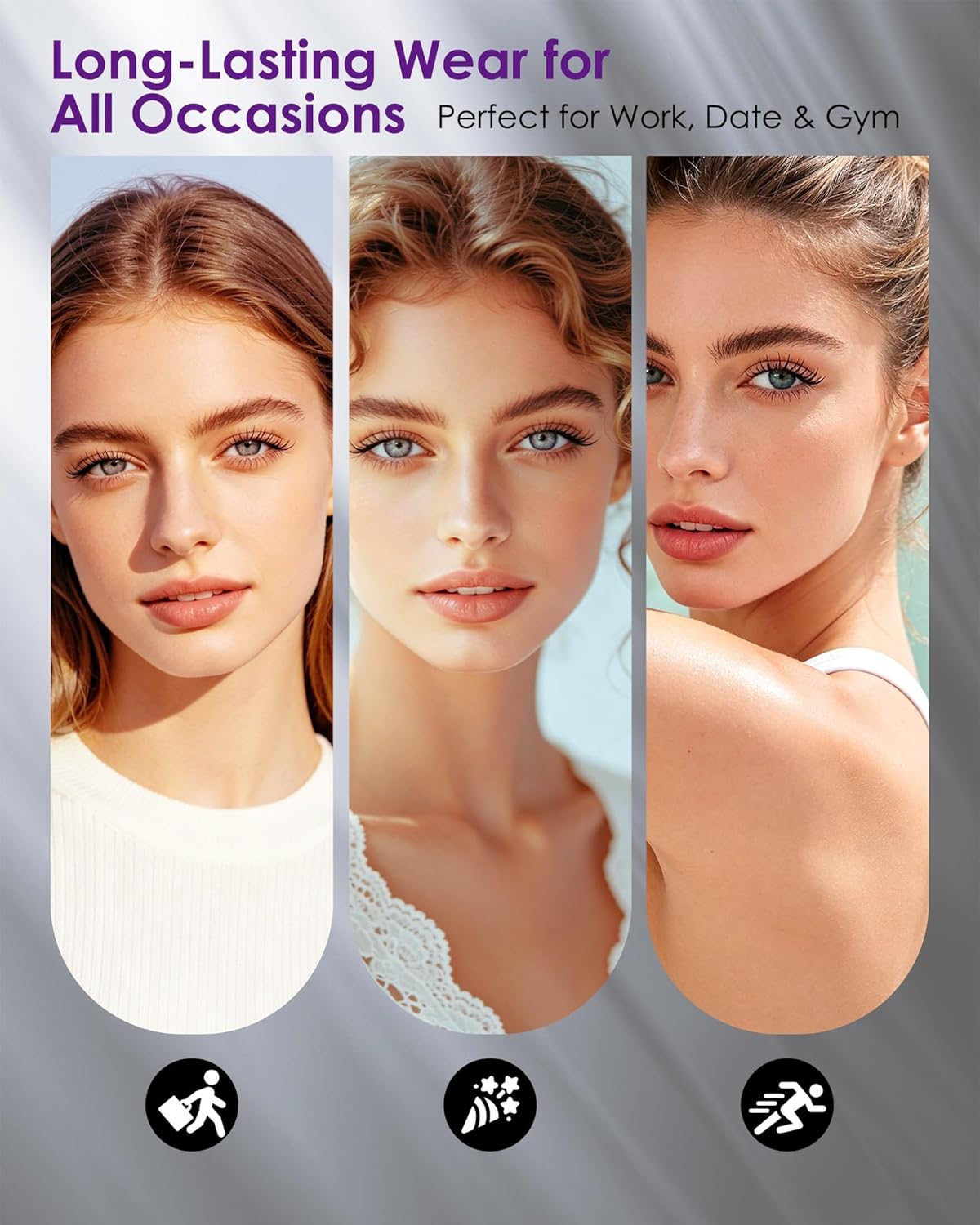 Women's 2026 Upgraded Silicone Metal Wand Mascara Set (Free Gift: Eyelash Curler) - 7D Curling, Ultra-Slim Precision Wand, Smudge-Proof, Long-Lasting, Waterproof Tube Formula, Lengthening, Volumizing, Fragrance-Free, Washable, All Skin Eyelash Makeup
