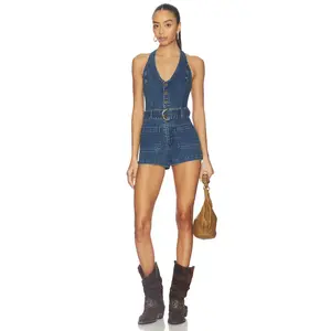 Show Me Your Mumu Fort Worth Romper in Ridge Blue