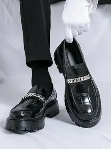 Men's Fashion Chain Decorated Slip on Loafers, Casual Comfortable Breathable Shoes for Daily Wear, Lightweight Breathable Shoes for All Seasons, Smart Casual Shoes
