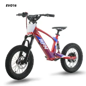【RFN】EVO 16 Kids Electric Bike for Ages 4-8, 3-Speed Jump Bike (9.3/12.4/15.5mph）– Lightweight Aluminum Frame EBike, 15.5 mph Max Speed, 13.7-Mile Range, 16" All-Terrain Tires, 36V 5AH Detachable Battery, Double Suspension & Dual Brake，Perfect Gift