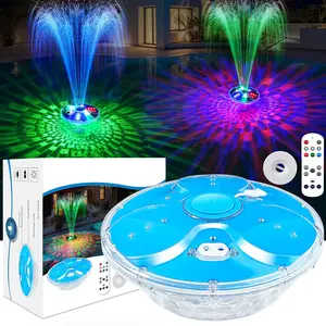 Pool Fountain with Remote,Floating Pool Fountain with Lights Show,Above Ground Pool Water Fountains Pump with Anchor, Floating Swimming Pool Fountains for Inground Pool,Pond -1PC(Blue)