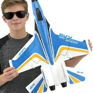 4DRC Remote Control Plane 2.4GHz Glider with LED Lights, 20-Minute Flight Time, Easy to Drive, Suitable for Kids Beginners Adults, Includes Two Batteries
