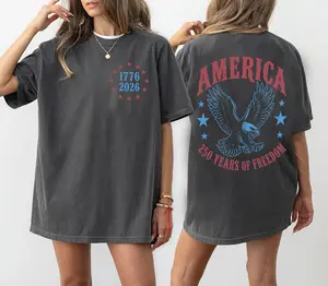 America Eagle Shirt, 250th Anniversary Tee, Patriotic Western Shirt, 250 Years of Freedom T-Shirt, Fourth of July Shirt
