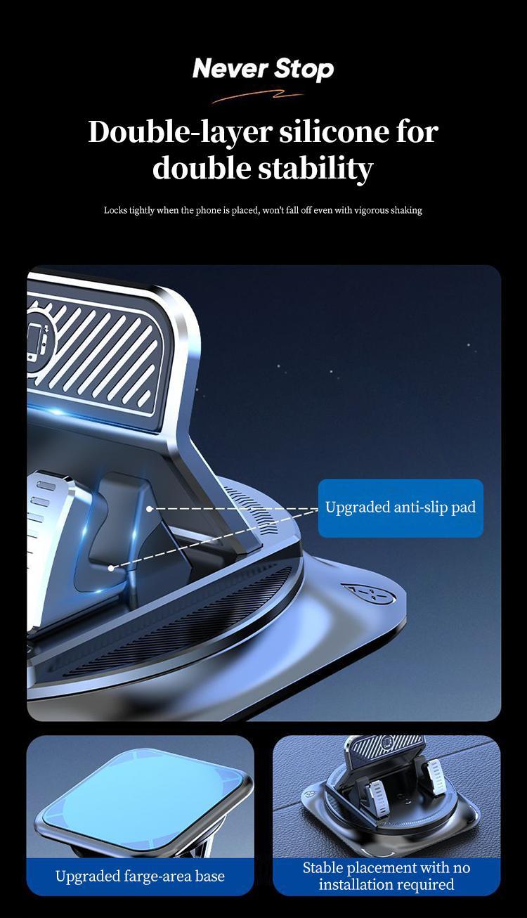 360° Rotation Car Phone Holder, Suction Cup Dashboard Windshield Mount, Horizontal & Vertical Screen Adjustment, Anti-Slip Universal Phone Holder for iPhone Android BackToSchool