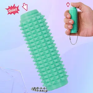 Quiet Clicky Pain Fidget Toy for Adults, Portable Spiky Keychain for Anxiety Relief, Non-Rotating 3D Printed Stress Tool, Stress Relief Gadgets