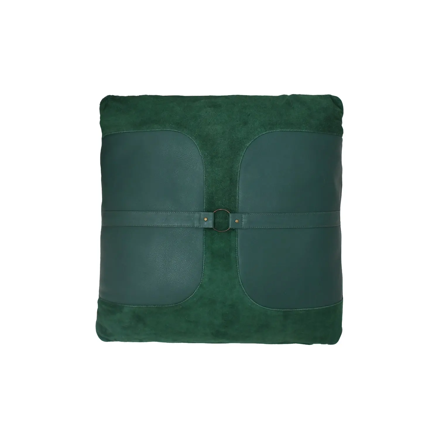 Genuine Leather Green Throw Pillow