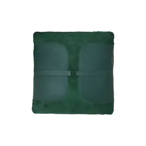 Genuine Leather Green Throw Pillow
