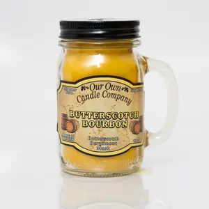Butterscotch Bourbon Small Jar Candle - Smoky, Vanillin Caramel Scent - Cozy Home Decor Decoration Piece