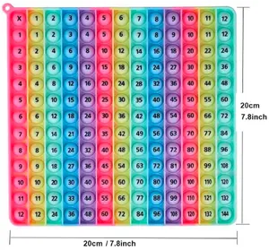 Multiplication Game Table 12 X 12 Math Flash Cards 3rd Grade Fingertip Fidget POP Toy Board Create a Variety of Multiplication additions