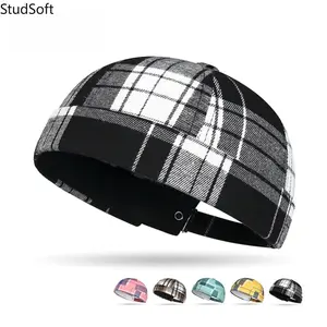 2026 New Plaid Skullcap — Unisex Retro Brimless Dome Hat, Adjustable Distressed Plaid Cap, Streetwear & Hip-Hop Style Hat