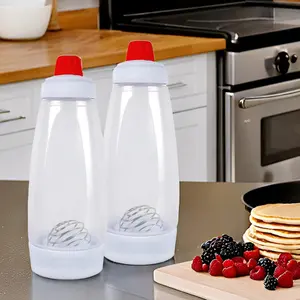 2-Piece Pancake Batter Dispenser Set – Squeeze Bottle with Blender Ball Mixer, Large Capacity, Easy-Clean Batter Bottle for Pancakes, Waffles, Muffins & Cupcakes