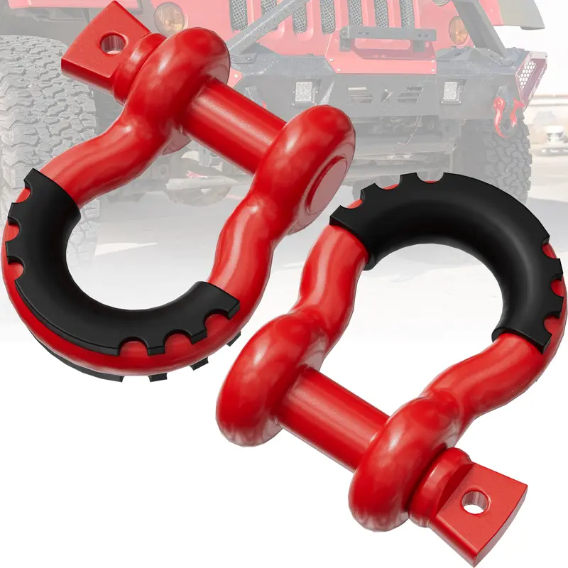 WhaleMotor D Ring Shackles (2-Pack) - 41,950 lb Break Strength – Heavy Duty 3/4" Clevis Shackle with 7/8" Pin for Towing & Off-Road Use - Pairs with Tow Strap for Vehicle Recovery, Trailers, UTV, ATV