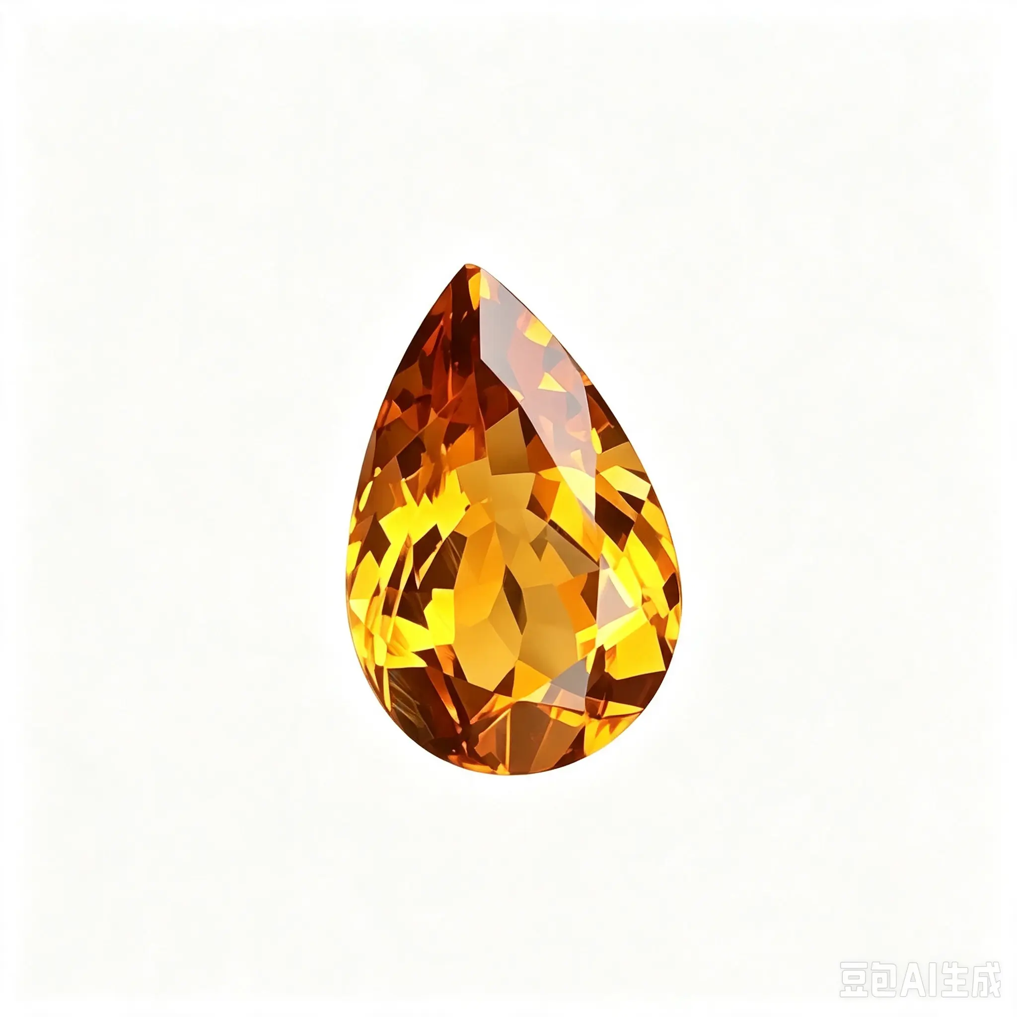 Natural Pear Cut Citrine With Certificate
