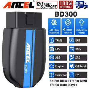 ANCEL BD300 Bluetooth OBD2 Scanner for BMW MINI Rolls Royce Vehicles, Full System Automotive Diagnostic Scan Tool with Battery Registration, Throttle Relearn, EPB/Oil Reset, Wireless Car Code Reader Performance Analyzer, Lifetime Free Updates