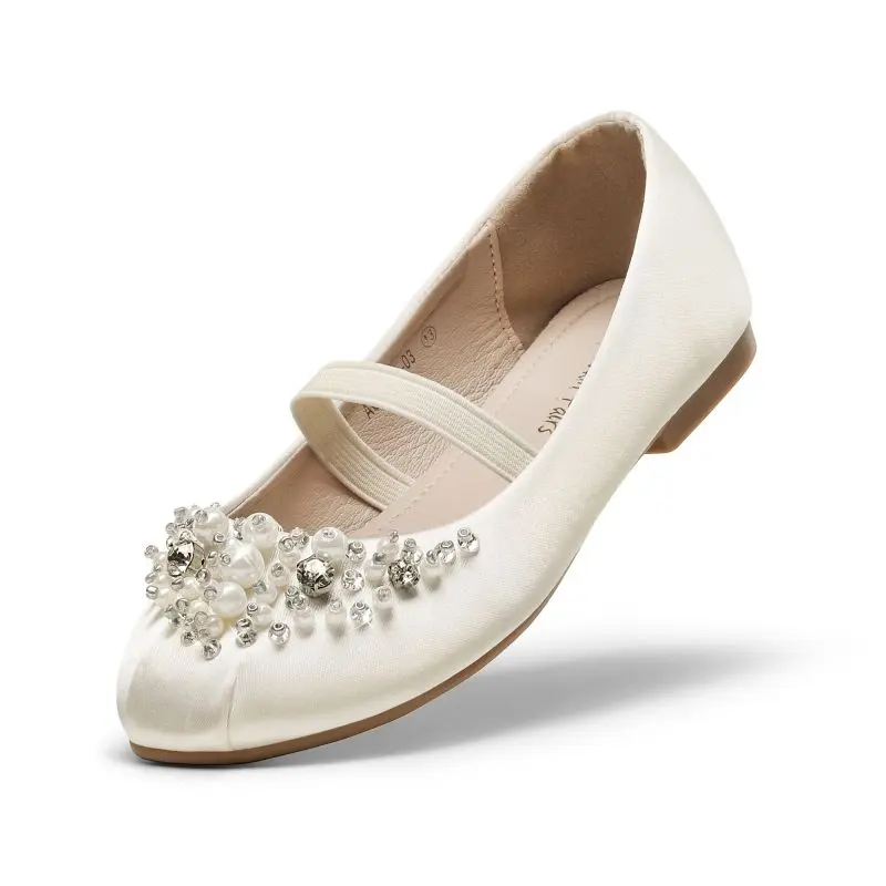Dream Pairs Toddler Girls' Mary Jane Flats, Flower Decorated Slip-On Ballet Shoes with Lightweight Padded Sole, Designed in the USA, Mary Janes