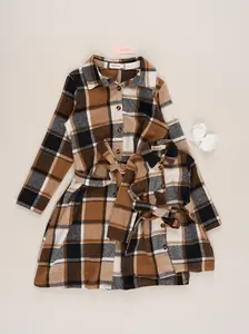 Mom & Me Brown & Black Plaid Flannel Dress