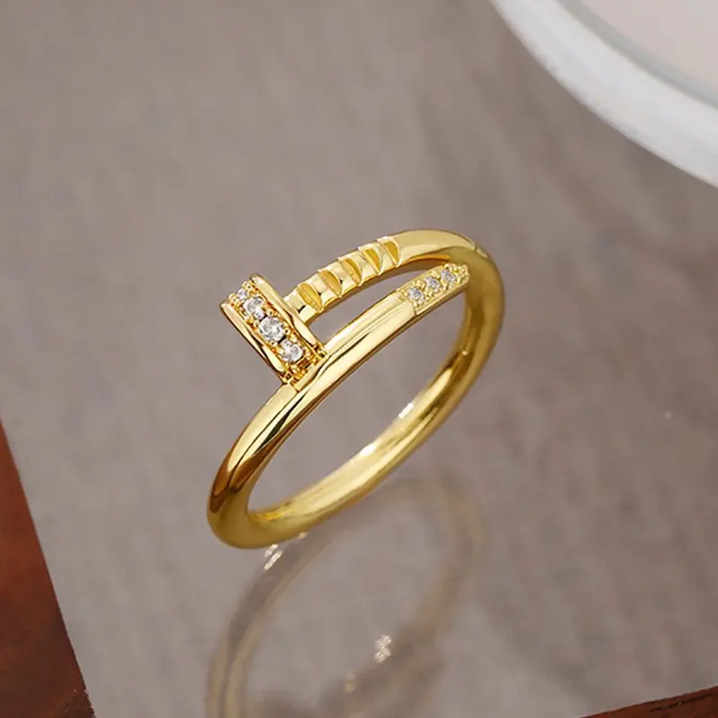 Fashionable Rhinestone Stud Open Ring, Exquisite Trendy Ring, Adjustable Ring, Rhinestone Decorated Ring, Stylish Versatile Design, Perfect Accessory for Any, Trendy Jewelry Piece, Jewelry Rings