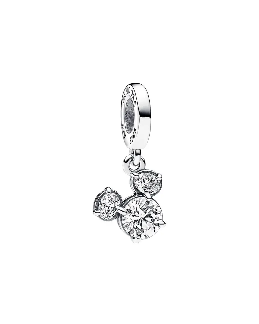 Pandora x Disney Silver Mickey Mouse Sparkling Head Silhouette Dangle Charm