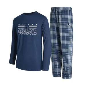 NFL Dallas Men's Long Sleeve Tee & Flannel Pajama Set