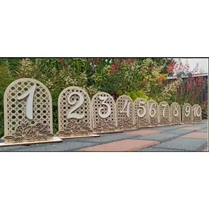 3D Wooden Set of Wedding Table Numbers with Stand Holders, Rustic Wedding Barn Table Decor, Wedding Signage
