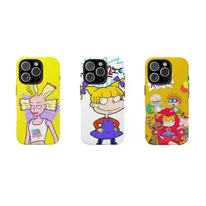 Y2K Rugrats Protective Rubber Smartphone Casing, Shockproof Heavy-Duty Phone Accessory, 90s Nickelodeon Cartoon Design, Compatible with iPhone 11 12 13 14 15 16 17 Pro Max Plus