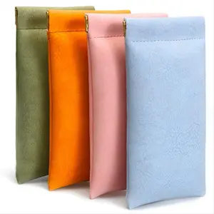 Glasses Case 4 Pack, Eyeglasses for Women Men, PU Soft Sunglasses Portable for Christmas New Year Home Use