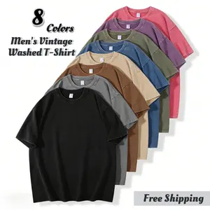 2026 Washed Vintage T-Shirt Street Hip-Hop Vintage Punk T-Shirt Unisex Harajuku Casual Cotton Short-Sleeve Acid Wash T-Shirt Top