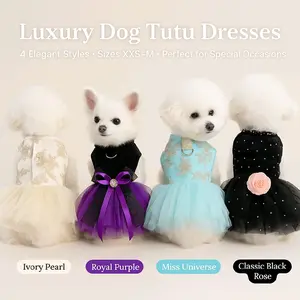 Princess Style Dog Tulle Dress Miss Universe Blue Classic Black Rose Royal Purple Glam Ivory Pearl Elegance Soft Lightweight Comfortable for Parties & Pictures