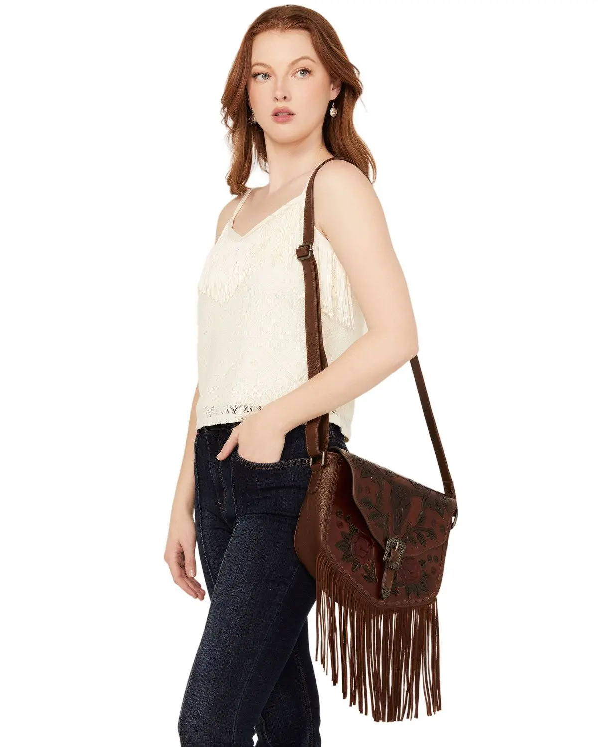 Idyllwind Women's Women'S Lenora Longhorn Tooled Leather Crossbody Bag - Iwasu24hb2-Bn