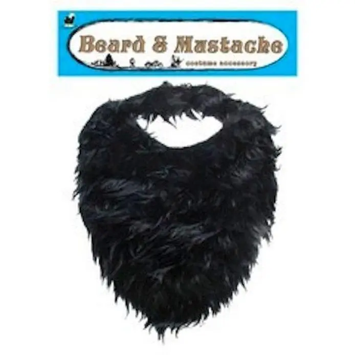 Fake Beard | Fake Mustache | Halloween Beard | Black 8" 12 PACK 1622