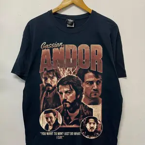 Vintage Cassian Andor unisex vintage in black shirt for mens AG3097