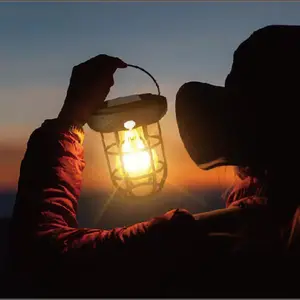 Outdoor solar tungsten filament motion sensor wall light camping lamp solar rechargeable camping light