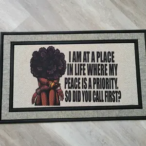 Afro- I Am At A Place in My Life door mat Non-slip Anti-skid