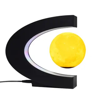 3in Compact Magnetic Levitation Moon Lamp - Silent Magnetic Floating Night Lamp with Lunar Details, Creative Home & Festive Decor Gift for Study, Bedroom Atmosphere