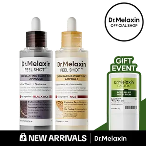 [Dr.Melaxin New Arrival Exclusive GWP] Peel Shot Glow Rice Ampoule Duo - Serums for Brightening, Exfoliating, and Moisturizing - Suitable for All Skin Types