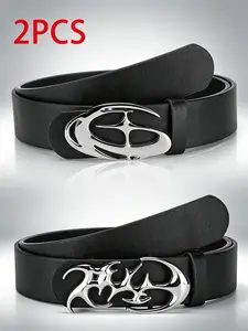 Unisex Fashion Couple Belt Set, Punk Street Style, Alloy Star Buckle, Unique Design, Perfect for Christmas, Valentine's Day, Mother's Day, Star Decorated Belt, Statement Belts, Stylish Belts