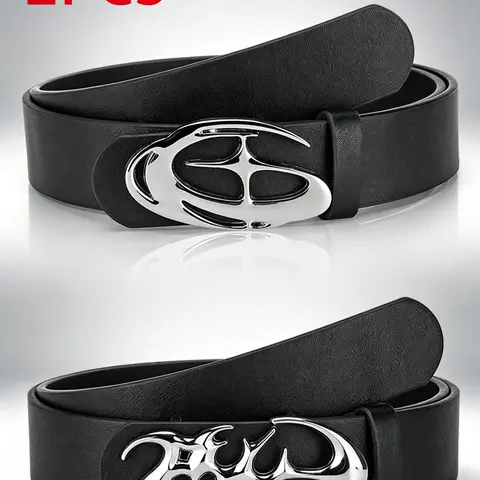 Unisex Fashion Couple Belt Set, Matching Belt, Punk Street Style, Alloy Star Buckle, Unique Design, Perfect for Christmas, Valentine's Day, Mother's Day, Star Decorated Belt, Statement Belts, Stylish Belts, Cool Belts