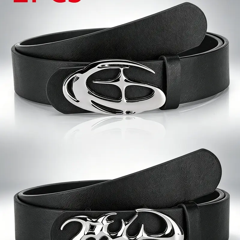 Unisex Fashion Couple Belt Set, Matching Belt, Punk Street Style, Alloy Star Buckle, Unique Design, Perfect for Christmas, Valentine's Day, Mother's Day, Star Decorated Belt, Statement Belts, Stylish Belts, Cool Belts
