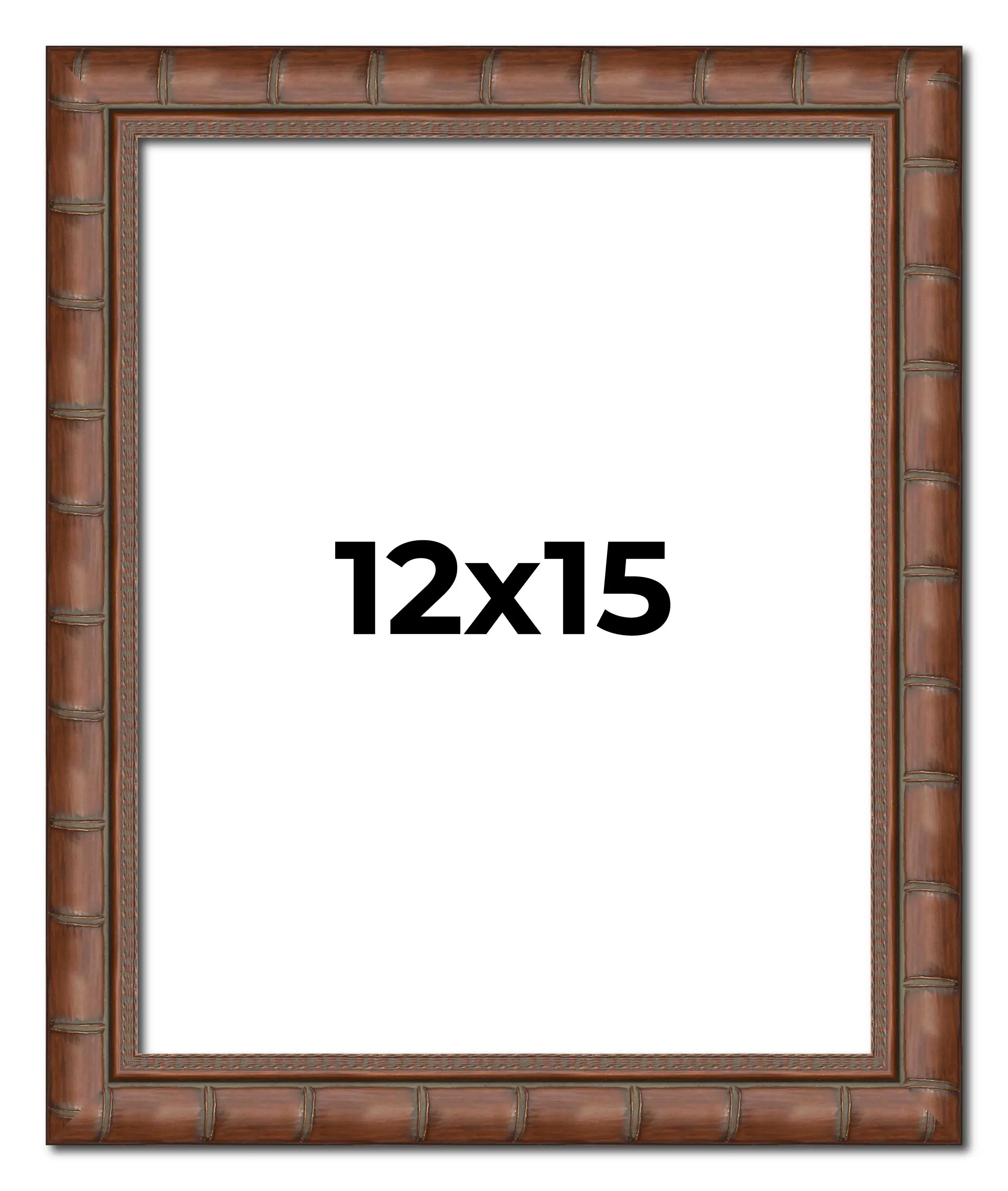 12x15 Brown Modern Bamboo Picture Frame - UV Acrylic, Foam Board Backing, Hanging Hardware