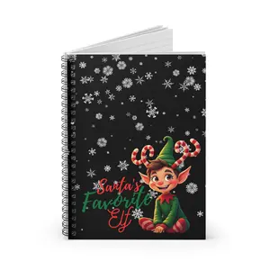 Christmas Spiral Notebook - Mama Claus Red Ruled Line Journal, Mrs Claus Mug Snowflake Background, Holiday Stationery Gift