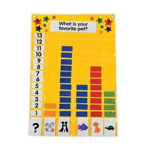 24" x 36" Modular Bar Graph Yellow Nylon Pocket Chart -165 Pc.