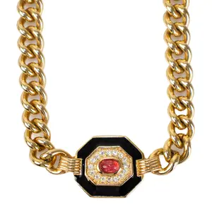 Pre-owned Dior Metal Small Leather Goods Gold Necklace D26022584