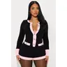 Rosie Long Sleeve Sweater Romper - Black/combo