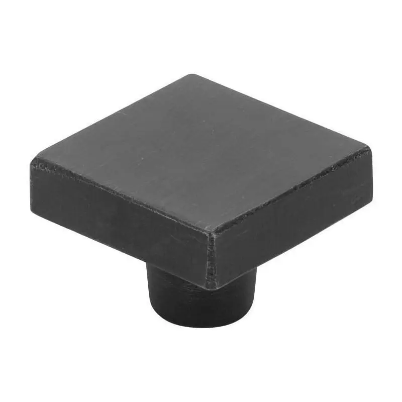 1.25 in. Rustic Modern Square Knob, Flat Black
